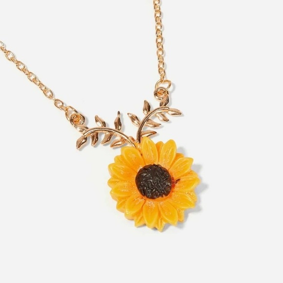Jewelry Sunflower Necklace And Earring Set Poshmark